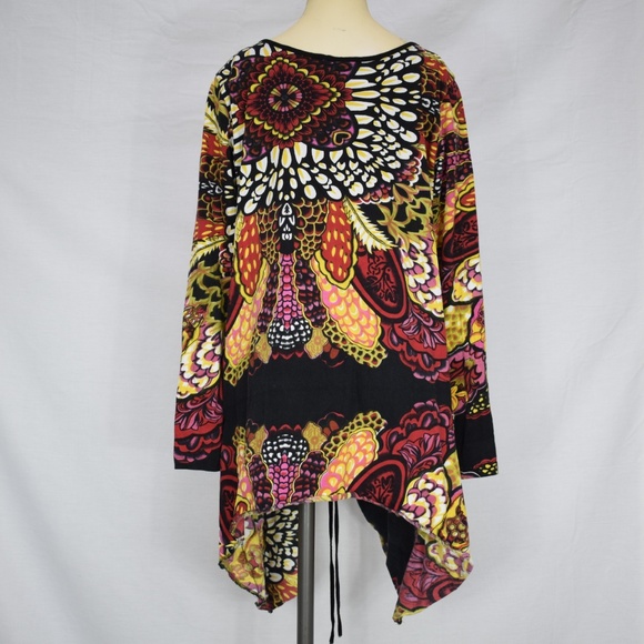 Aller Simplement | Floral Asymmetrical Blouse L/XL - Picture 2 of 4